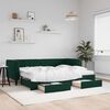 vidaXL Divano Letto Estraibile Cassetti Verde Scuro 80x200cm Velluto