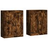 vidaXL Armadietti a Parete 2 pz Rovere Fumo in Legno Multistrato