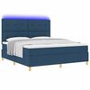 vidaXL Letto a Sorgente LED con materasso Blu 180 x 200 cm Tessuto