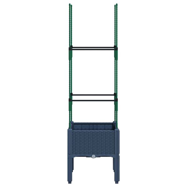 vidaXL Fioriera da Giardino e Graticcio Grigio Blu 40x40x142,5 cm PP