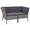vidaXL Set Divani da Giardino 6 pz con Cuscini in Polyrattan Grigio