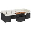 vidaXL Set Divano da Giardino con archiviazione 8 pcs Nero Poly Rattan