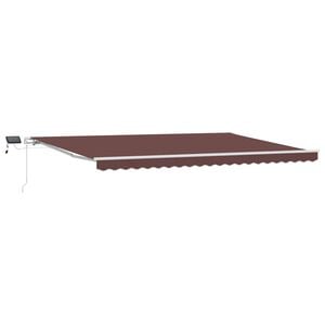 vidaXL Tenda da Sole Retrattile Manuale con LED Marrone 500x300 cm