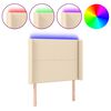 vidaXL Testiera a LED crema 93x16x118/128 cm in Tessuto