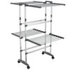 vidaXL Stendibiancheria a 2 Livelli con Ruote Argento 60x70x106 cm