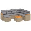 vidaXL Set Divano da Giardino 8 pz con Cuscini Beige Misto Polyrattan