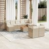 vidaXL Set Divano da Giardino 10 pz con Cuscini Beige in Polyrattan