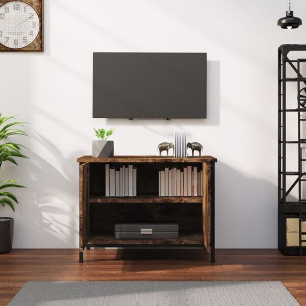 vidaXL Mobile TV con Ante Rovere Fumo 60x35x45 cm in Legno Multistrato