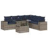vidaXL Set Divani da Giardino 7 pz con Cuscini Grigio in Polyrattan