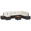 vidaXL Set Divano da Giardino 9 pz Nero polyrattan