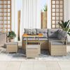 vidaXL Set Divano da Giardino con cuscino 8 pcs Beige polyrattan