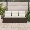 vidaXL Set Divano da Giardino Marrone polyrattan