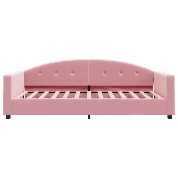 vidaXL Divano Letto con Materasso Rosa 100x200 cm in Velluto