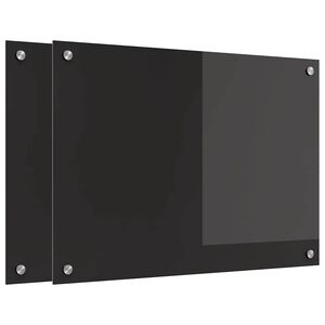vidaXL Rivestimento da Cucina Nero 70 x 50 cm vetro temperato