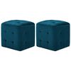 vidaXL Pouf 2 pz Blu 30x30x30 cm in Velluto