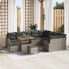 vidaXL Set Divano da Giardino con cuscino 12 pcs Grigio polyrattan