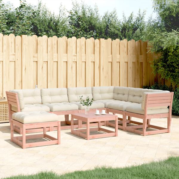 vidaXL Set Divani Giardino 7 pz con Cuscini Legno Massello di Douglas