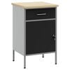 vidaXL Banco da lavoro con cassetto Nero e Grigio 50 x 55 x 85 cm