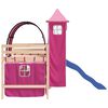 vidaXL Letto a Soppalco con Torre Bambini Rosa 80x200cm Massello Pino