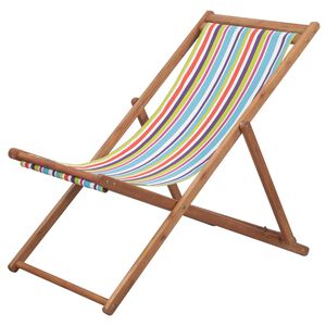 vidaXL Sedia pieghevole in tessuto e struttura in legno, multicolore