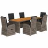 vidaXL Set da Pranzo da Giardino 7 pz con Cuscini in Polyrattan Grigio