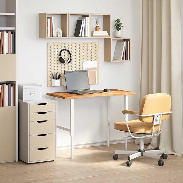 vidaXL Piano Scrivania Marrone Chiaro 100x50x2,5 cm in Rovere Massello