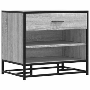 vidaXL Panca Portaoggetti Grigio Sonoma Legno Multistrato e Metallo