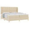vidaXL Letto a molle con testiera Crema 200 x 200 cm Tessuto