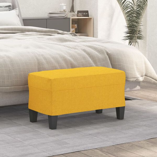 vidaXL Panca Giallo Chiaro 70x35x41 cm in Tessuto