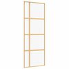 vidaXL Porta Scorrevole Dorata 76x205 Vetro Trasparente ESG Alluminio