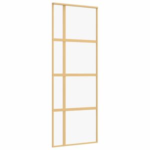 vidaXL Porta Scorrevole Dorata 76x205 Vetro Trasparente ESG Alluminio