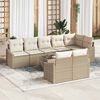 vidaXL Set Divano da Giardino 9 pcs Beige e Crema polyrattan
