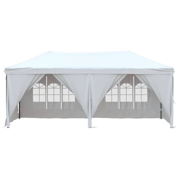 vidaXL Tenda per Feste Pieghevole con Pareti Laterali Bianco 3x6 m