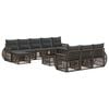 vidaXL Set Divano da Giardino 11 pcs Grigio e Grigio Scuro polyrattan