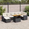 vidaXL Set Divani da Giardino 5 pz con Cuscini Nero Polyrattan Acacia