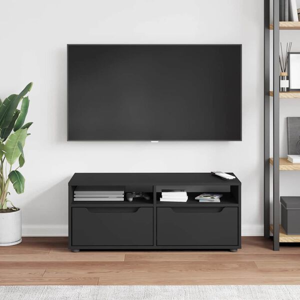 vidaXL Mobile TV VISNES Nero 100x40x38 cm in Legno Multistrato