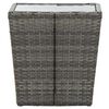 vidaXL Tavolino Grigio 41,5x41,5x43 cm in Polyrattan e Vetro Temperato