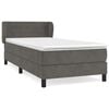 vidaXL Giroletto a Molle con Materasso Grigio Scuro 100x200 cm Velluto