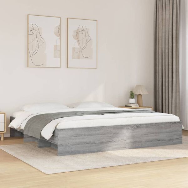 vidaXL Giroletto senza Materasso Grigio Sonoma 180x200 cm Truciolato