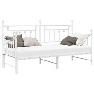 vidaXL Struttura per letto di giorno Bianco 75 x 190 cm Acciaio