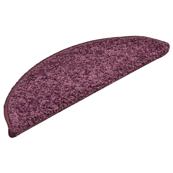 vidaXL Tappetini per scale 15 pz 56x17x3 cm Viola scuro semicircolari