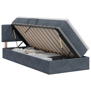 vidaXL Letto con Contenitore Grigio Scuro 90 x 190 cm Velluto
