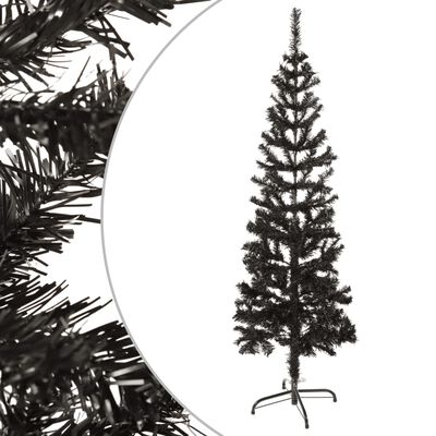 vidaXL Albero di Natale Sottile Nero 150 cm