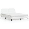 vidaXL Letto con Materasso Zadar Bianco 160x200 cm in Similpelle