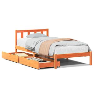 vidaXL Letto senza Materasso Marrone Cera 75x190 cm in Legno di Pino