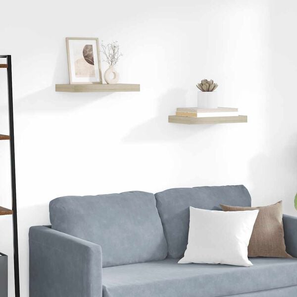 vidaXL Scaffali a Parete 2 pz Rovere 40x23x3,8 cm in MDF
