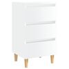 vidaXL Comodini con Gambe in Legno 2pz Bianco Lucido 40x35x69 cm