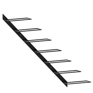 vidaXL Portavini da Parete per 7 Bottiglie Nero in Metallo