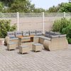 vidaXL Set Divano da Giardino 14 pcs Beige polyrattan