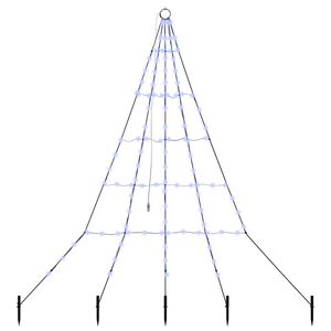 vidaXL Albero di Natale LED con picchetti per il terreno Blu 182 cm